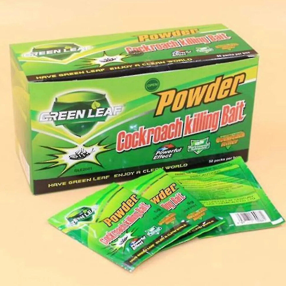 Green Leaf Powder Cockroach Killer Bait - 20-100 Packs
