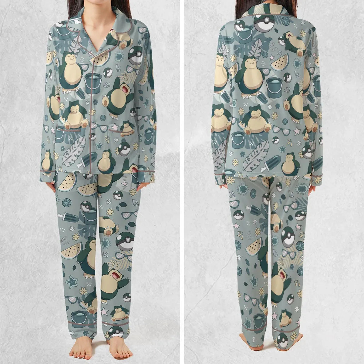 Summer Relax Snorlax Pokemon Pajamas Set