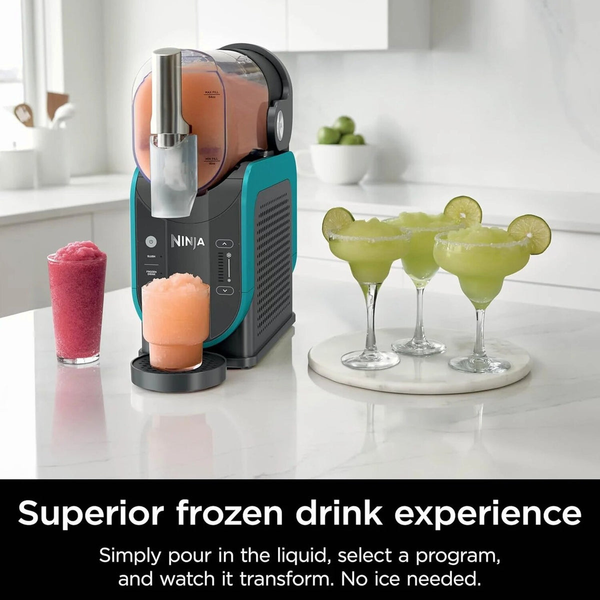 SLUSHi Frozen Drink And Slushie Machine, 88 oz, 5 Preset Programs, Black - FS301