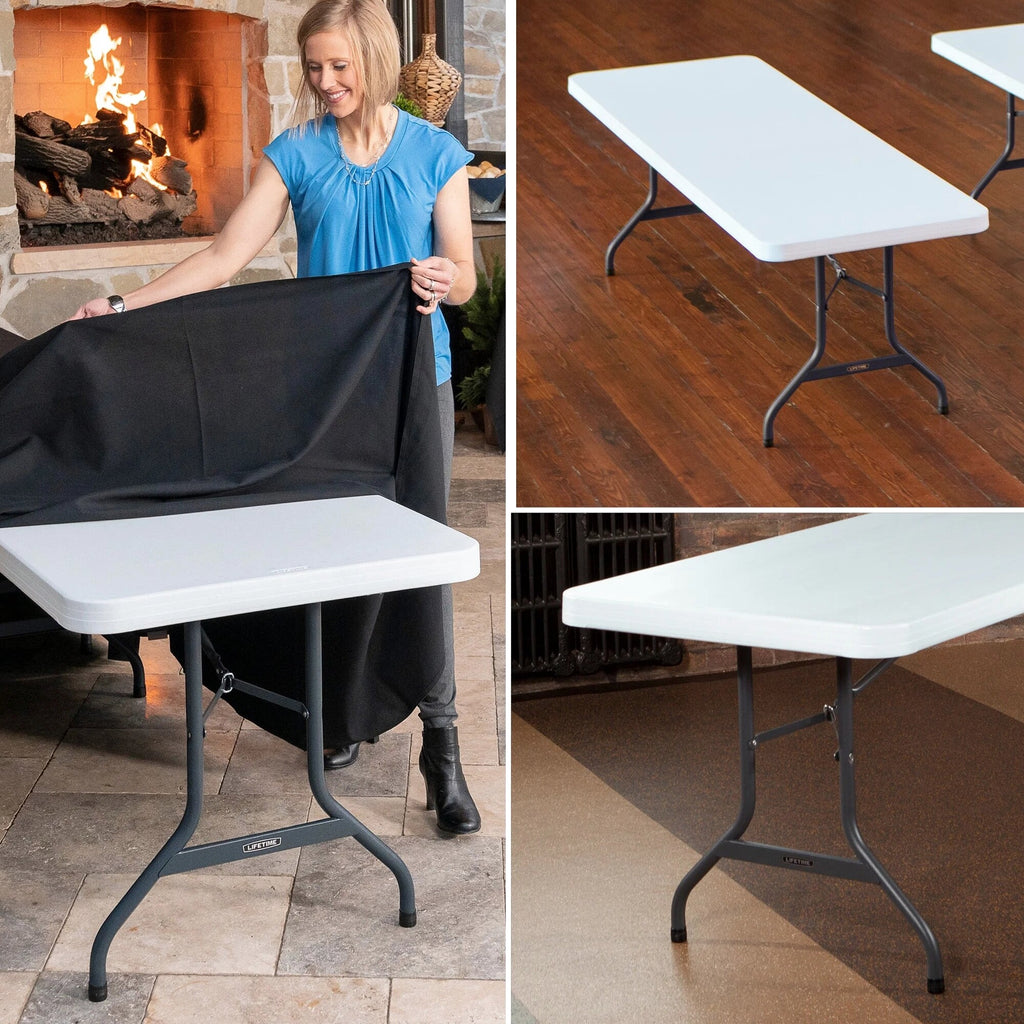 Lifetime 4 8-Foot Rectangle Folding Tables And 32 Chairs Set, White Granite - 80147