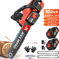 16 Inch 42V Brushless Cordless Chainsaw Kit, 1200W With 2x2000mAh Batteries And 2 Chains