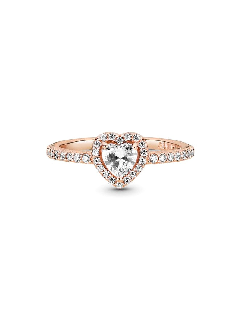 Rose Gold-Plated Heart Halo Ring