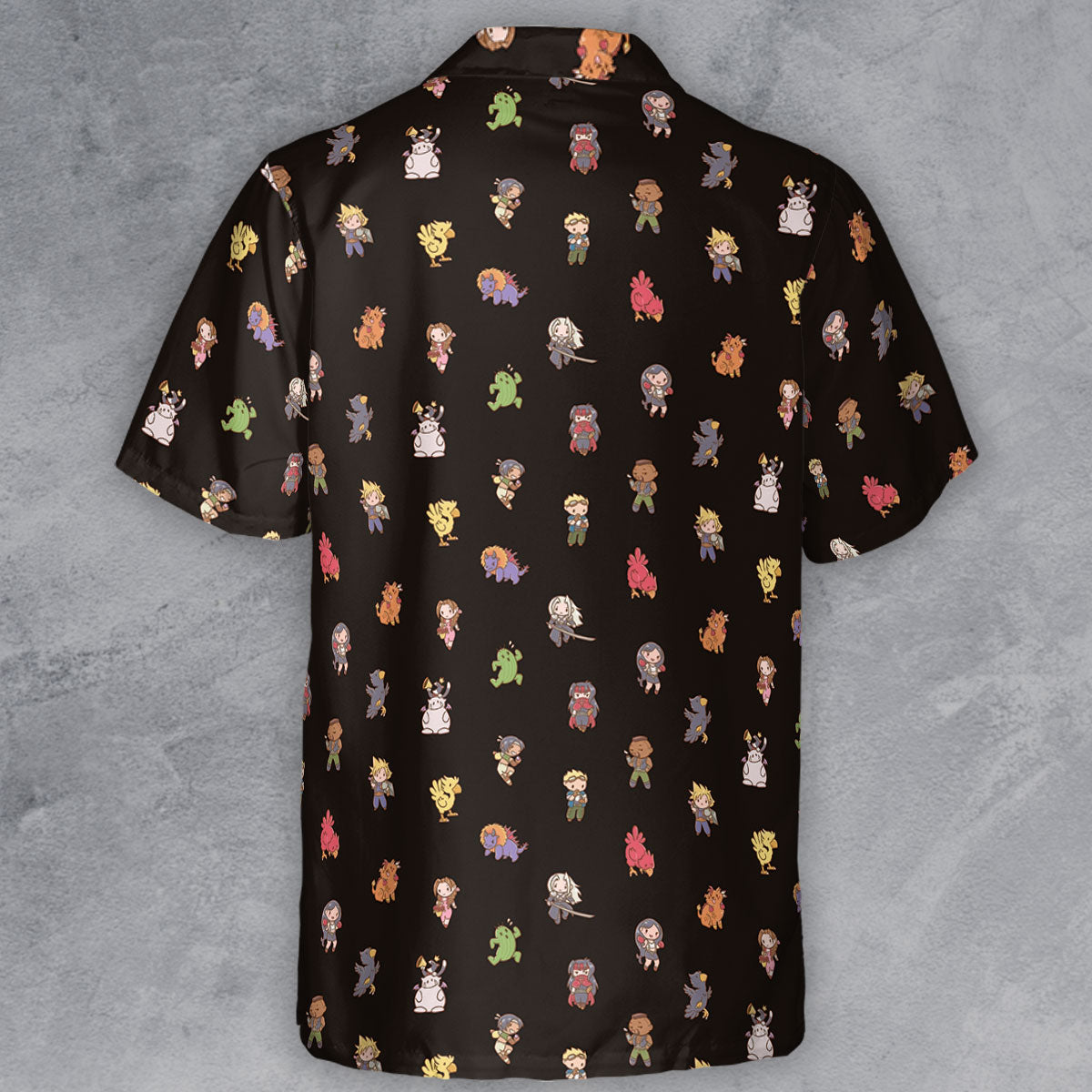 Final Fantasy Characters Pattern Button Down Shirt