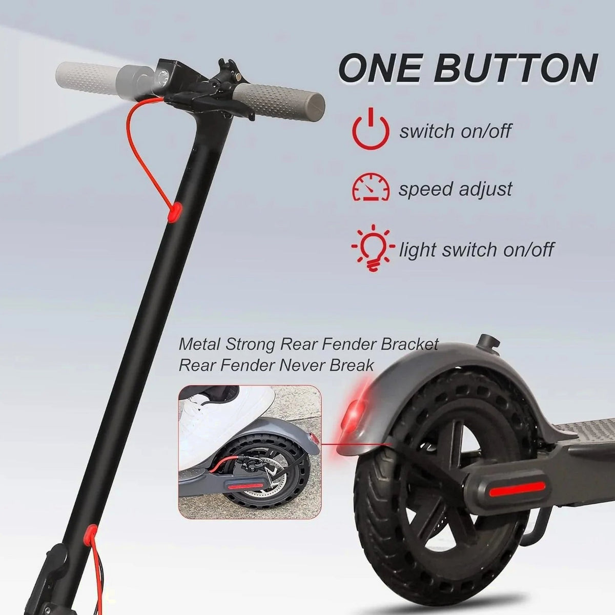 Roinside Electric Scooter, 8.5 in Solid Tires, 350W, 19 MPH, 21-23 Miles - UP12 Plus