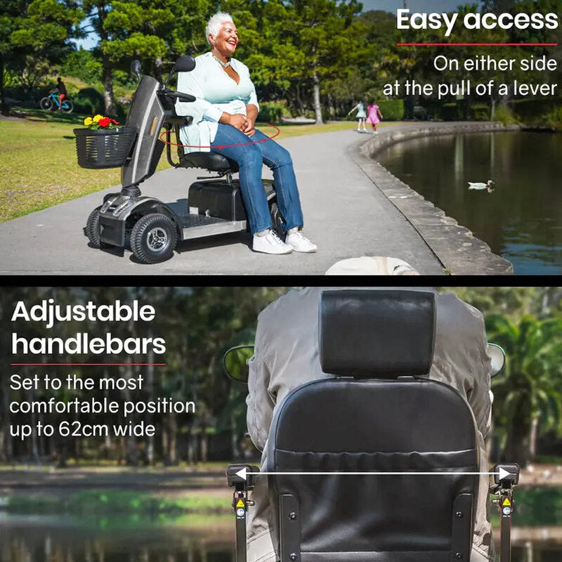 Equipmed Mobility Scooter, 30 km Range, 180 kg Capacity - VentureCruise Series S-XXL