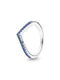 Sterling Silver Blue Wishbone Ring