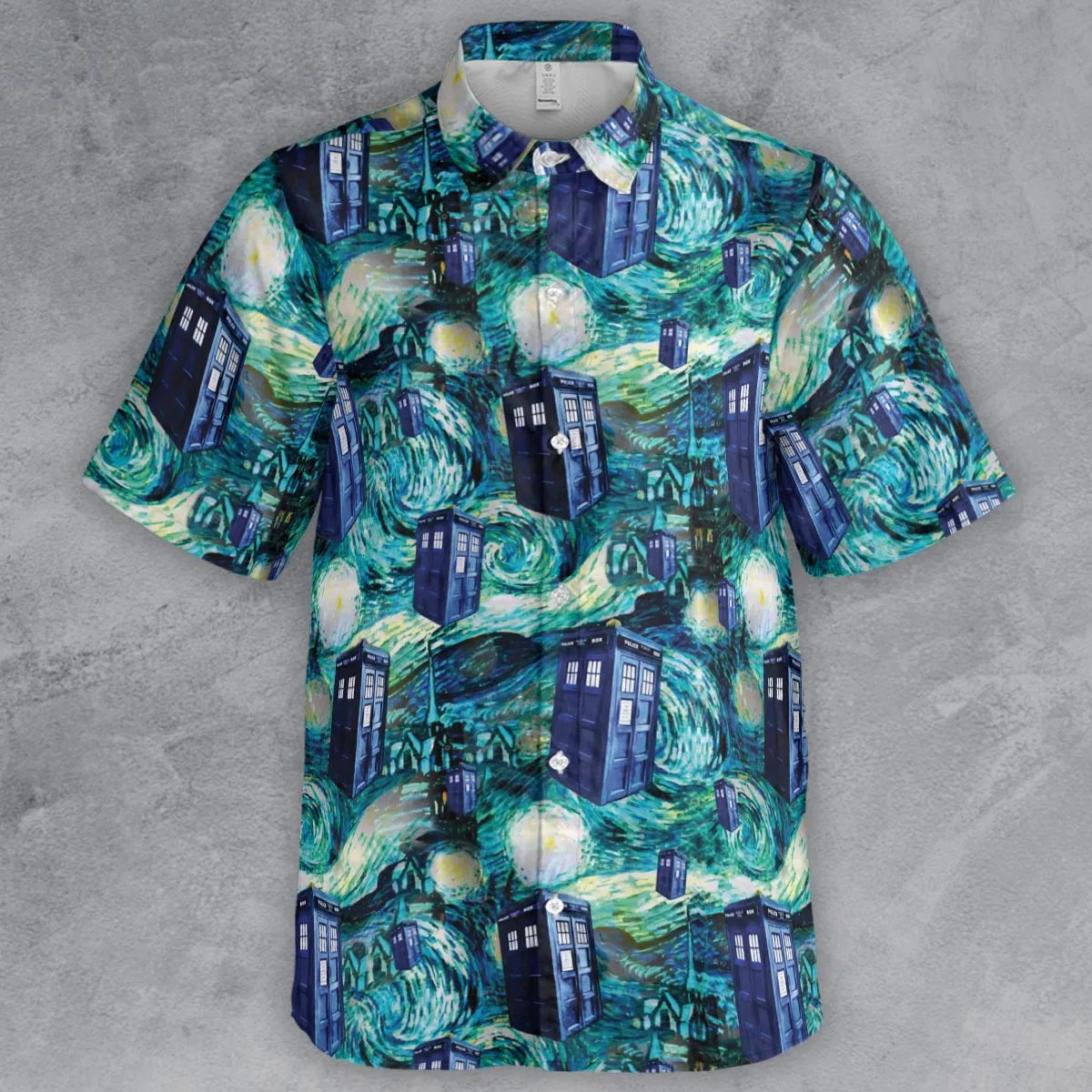 Tardis Starry Night Doctor Who Button Down Shirt