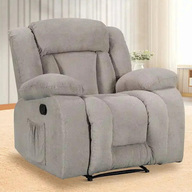 Heated Massaging Recliner Chair, 65L x 37W x 41H