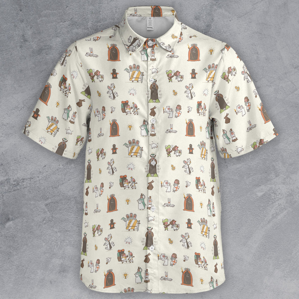 The Holy Grail Pattern Monty Python Button Down Button Down Shirt