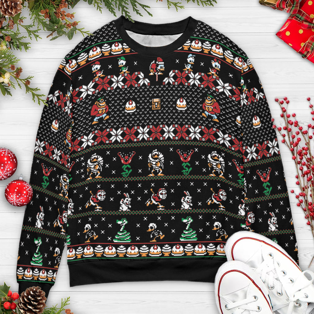Pixel Duckburg Ducktales Ugly Christmas Sweatshirt