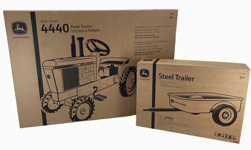 John Deere 4440 Pedal Tractor With Steel Trailer, Adjustable Seat - LP81017A, TBE15966