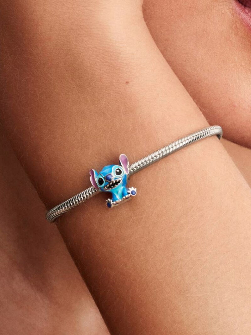 Blue Alien Character Silver Charm