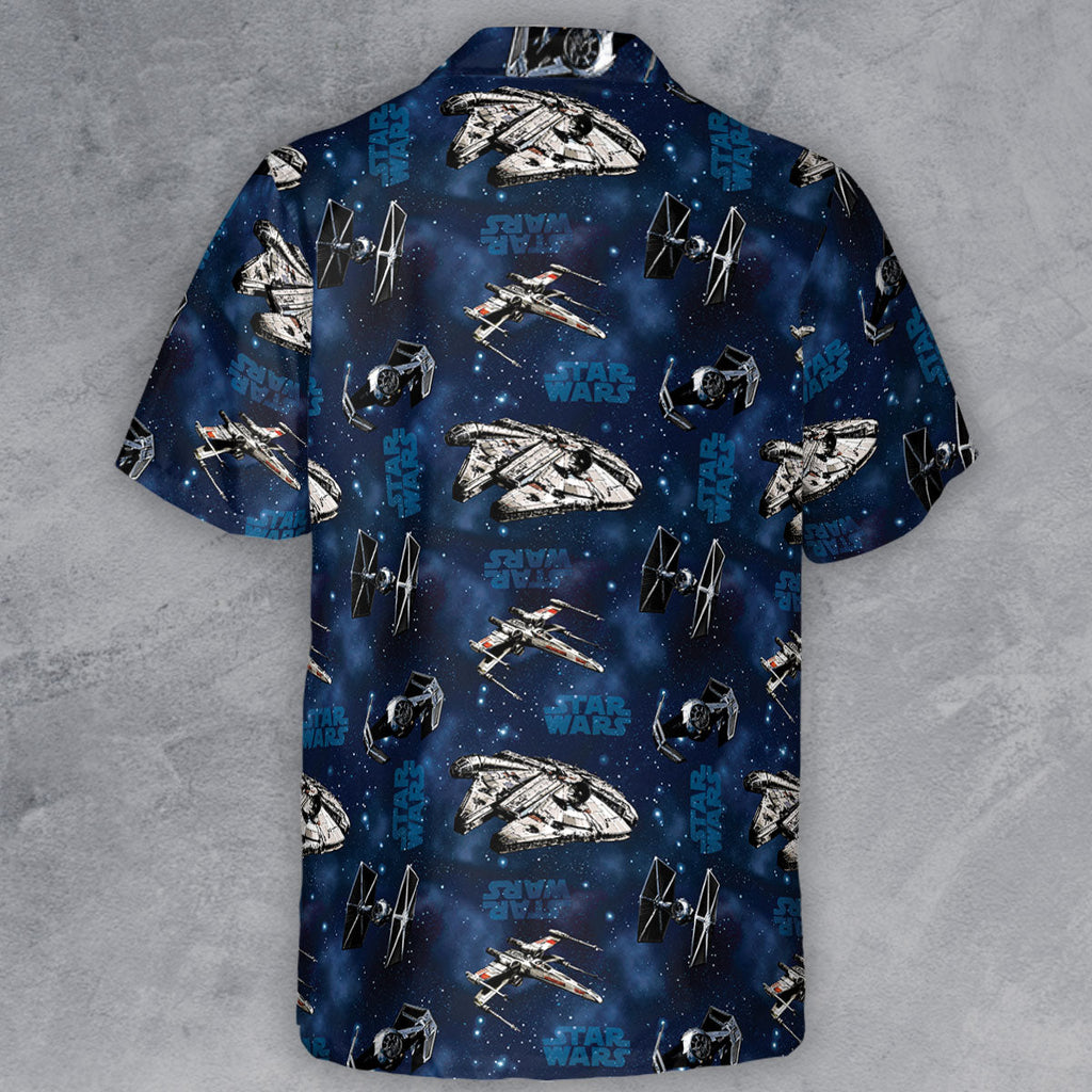 Star Wars Ships Pattern Button Down Shirt
