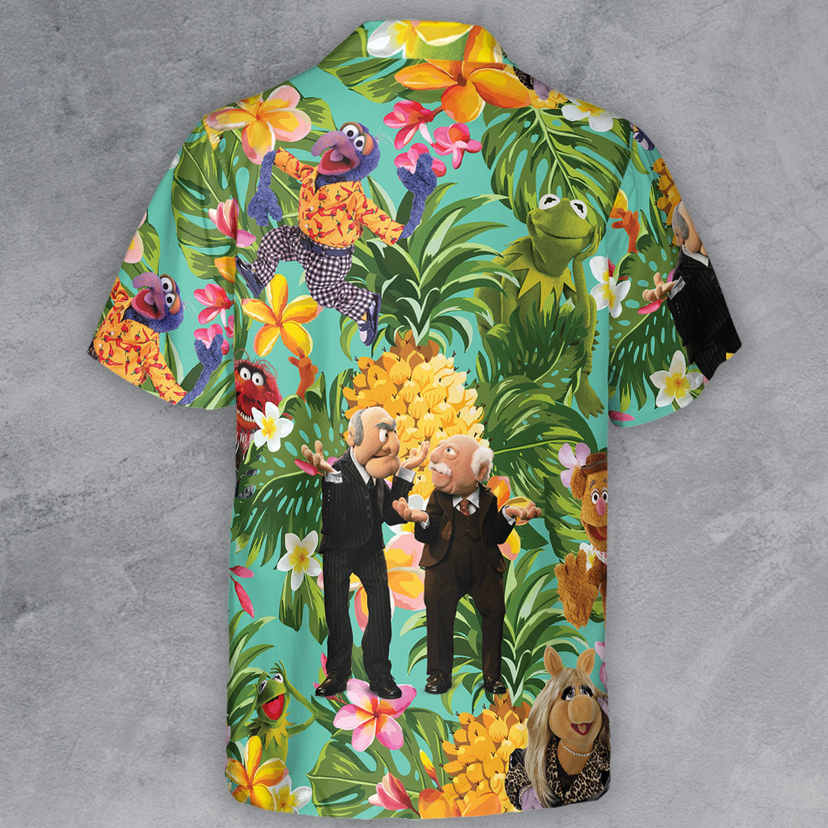 Statler And Waldorf Muppets Tropical Button Down Shirt