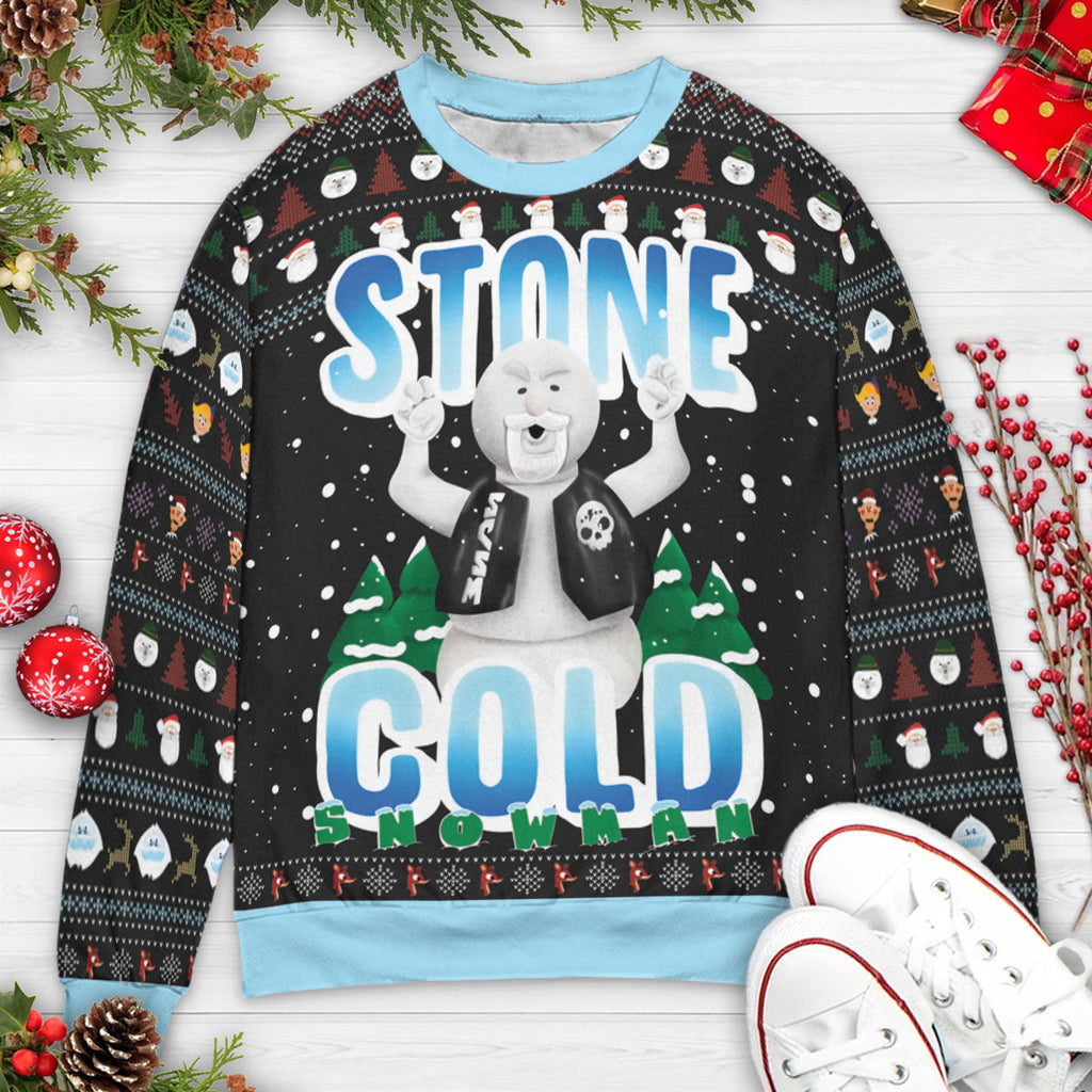 Stone Cold Snowman Rudolph Red Nosed Reindeer Ugly Christmas Sweatshirt