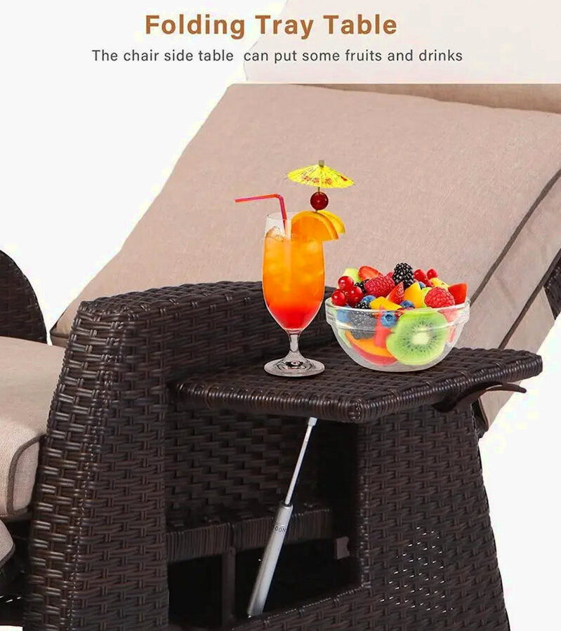 Weatherproof Outdoor Recliner Chair - 330 lbs Capacity, Steel Frame