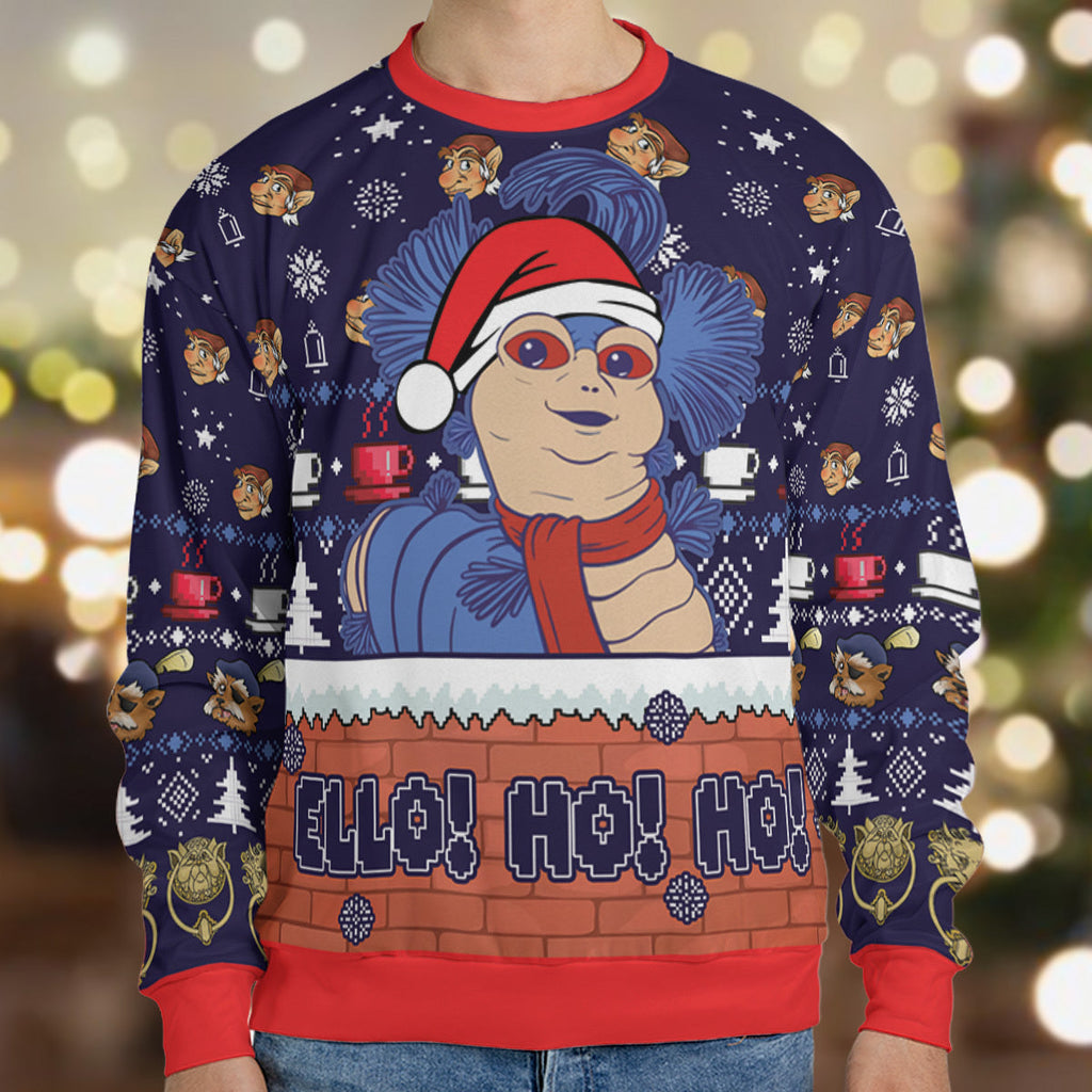 Ello Worm Labyrinth Ugly Christmas Sweatshirt