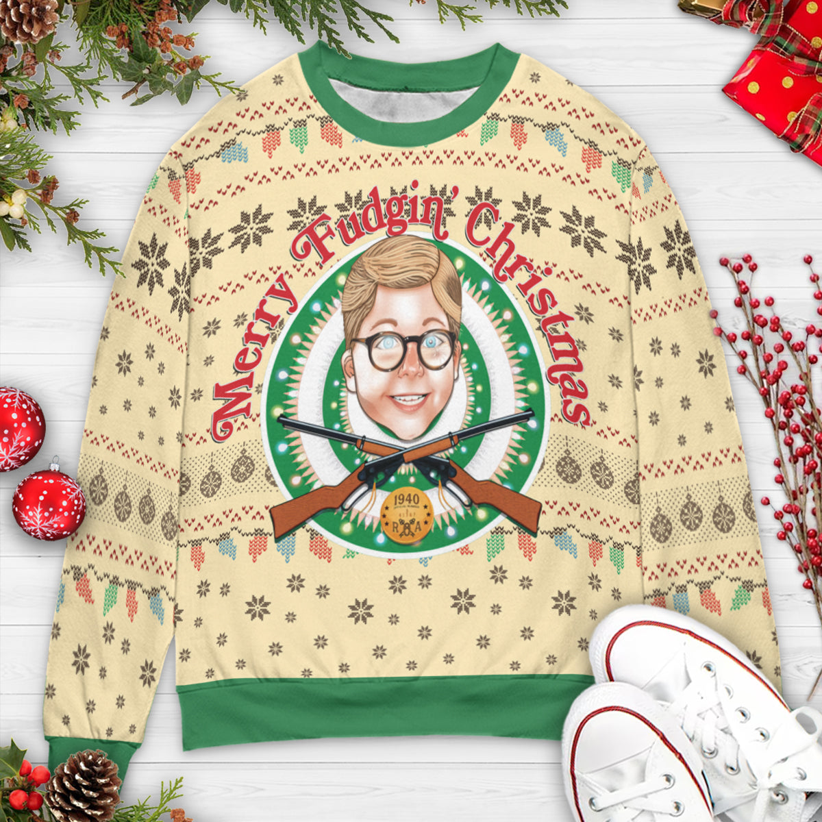 Merry Fudgin' Christmas A Christmas Story Ugly Christmas Sweatshirt