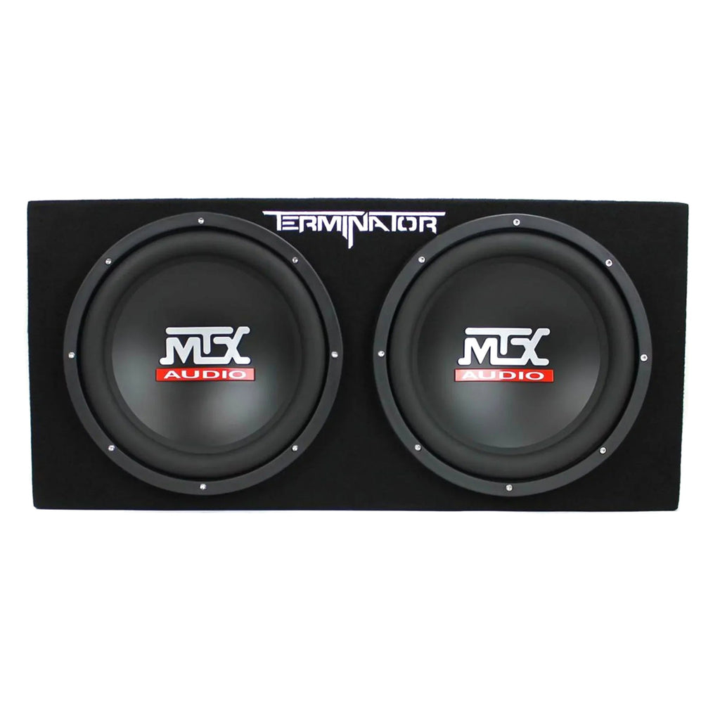 MTX Dual 12in Loaded Car Subwoofer Enclosure With Amplifier And Amp Kit - TNP212D2