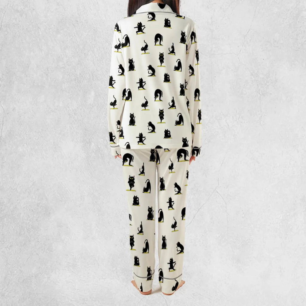 Bombay Cat Yoga Pattern Pajamas Set