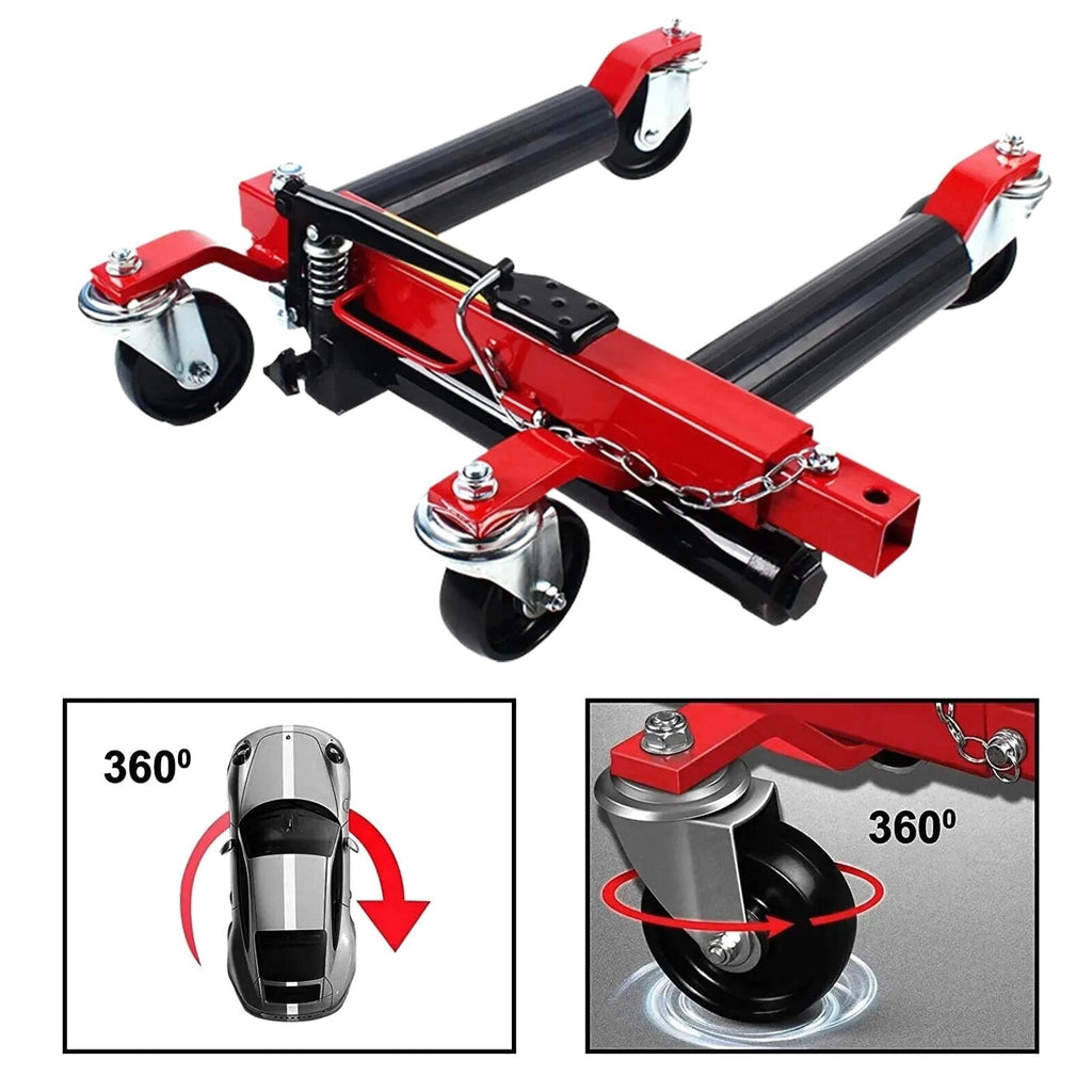 Hydraulic Positioning Car Wheel Dolly Jack Lift, 1500lb, A3 Steel And PVC