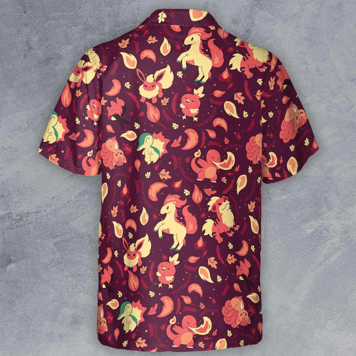 Fire Pokemon Pattern Button Down Shirt