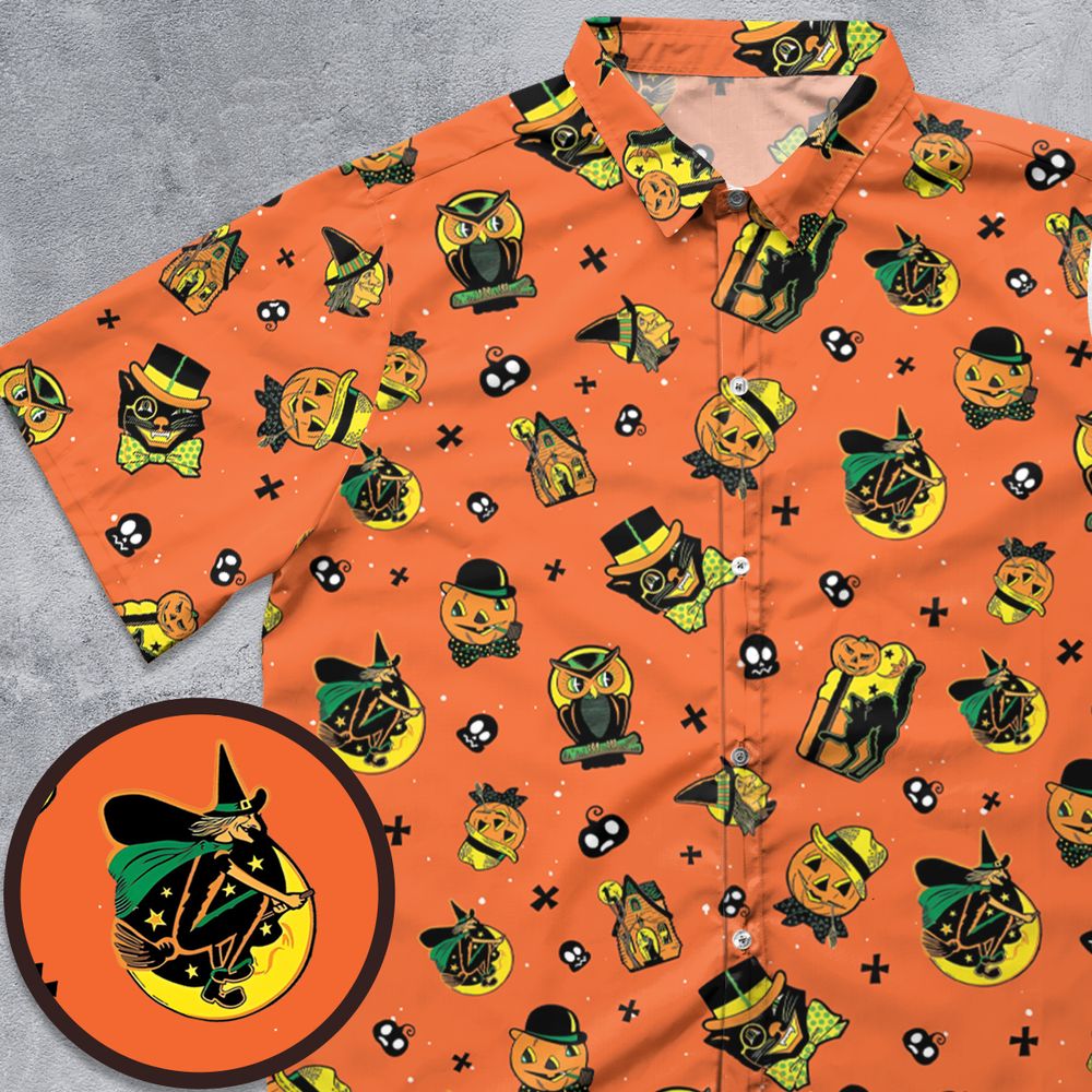 Spooky Nostalgia Decorations Button Down Shirt