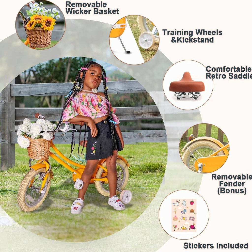 Glerc Girls' Kids' Bike, 12 inch, Pink, Ages 2-4 Years - Little Molly