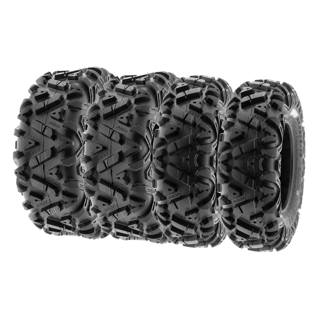 SunF All Terrain ATV UTV Tires 25x8-12 And 25x10-12 6 PR Set Of 4 - A033