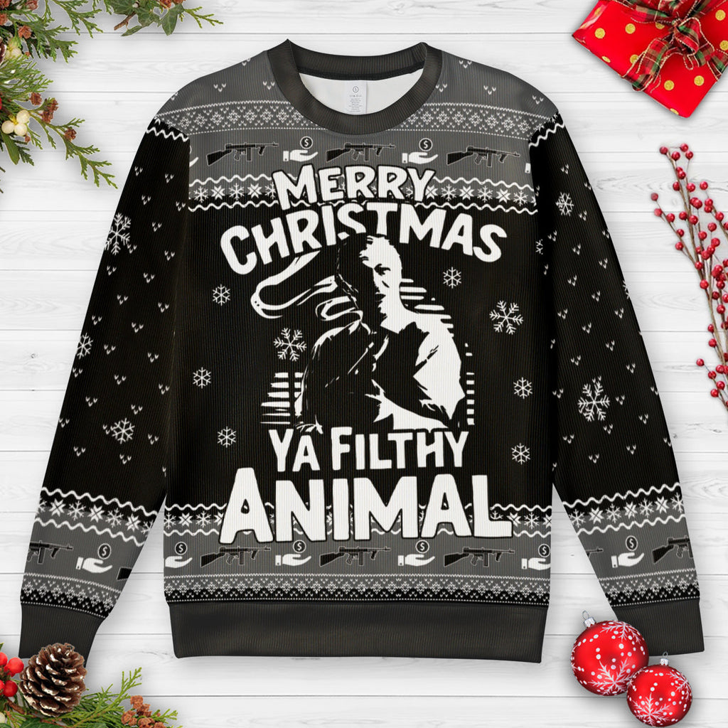 Merry Christmas Ya Filthy Animal Ugly Christmas Sweatshirt