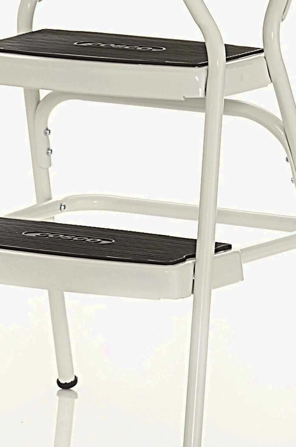 COSCO Stylaire Retro Chair And Step Stool With Flip-Up Seat - White, One Pack
