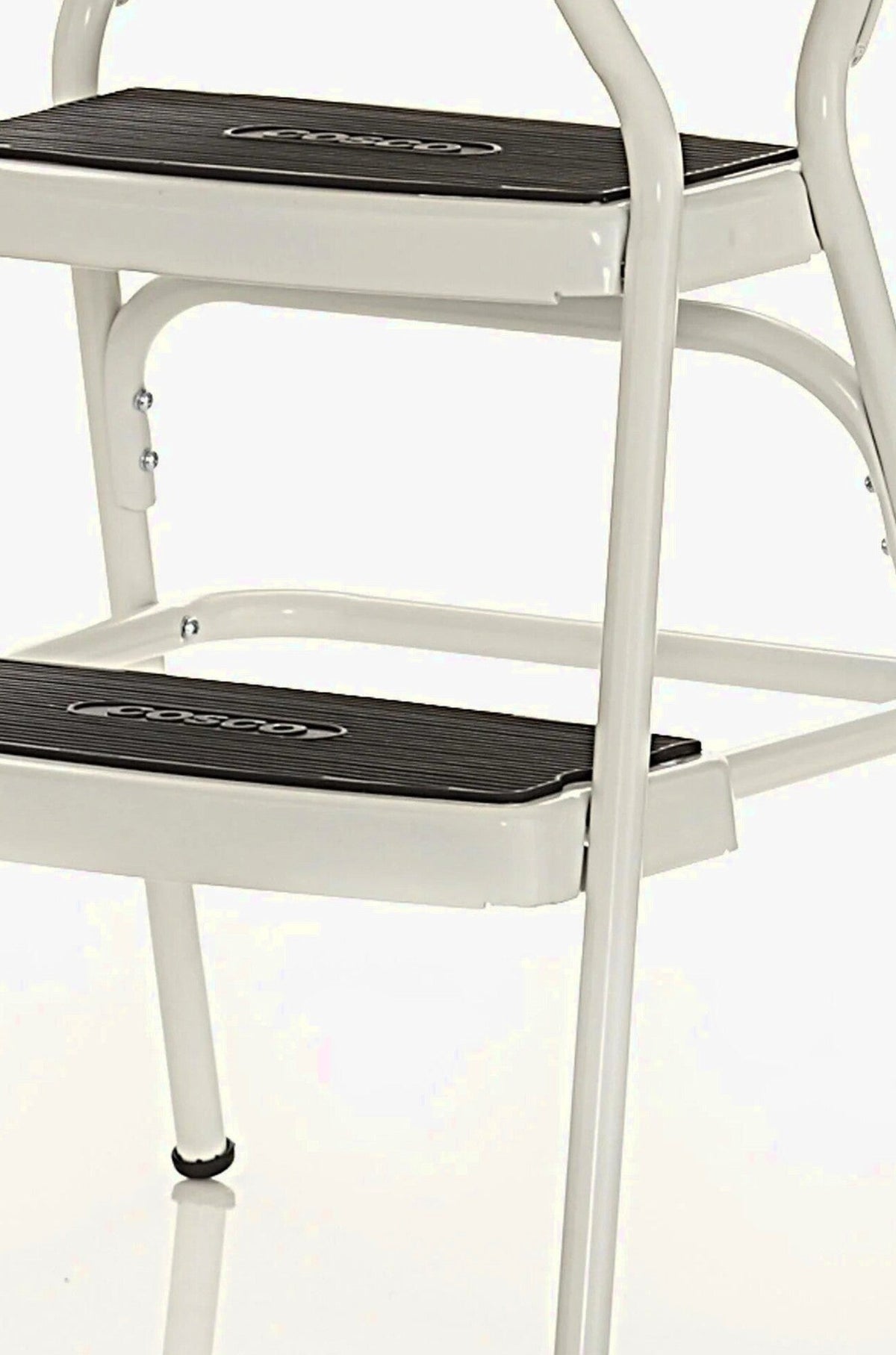 COSCO Stylaire Retro Chair And Step Stool With Flip-Up Seat - White, One Pack