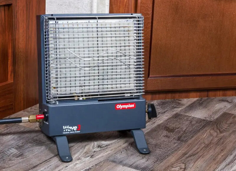 Camco Olympian Wave 3 Catalytic Heater, 1,600-3,000 BTUs, Multicolor - 57331