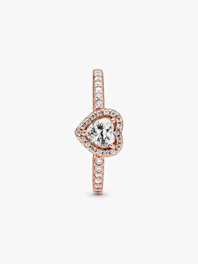 Rose Gold-Plated Heart Halo Ring
