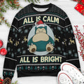 All is calm All is Bright Snorlax Pokemon Ugly Christmas Sweatshirt