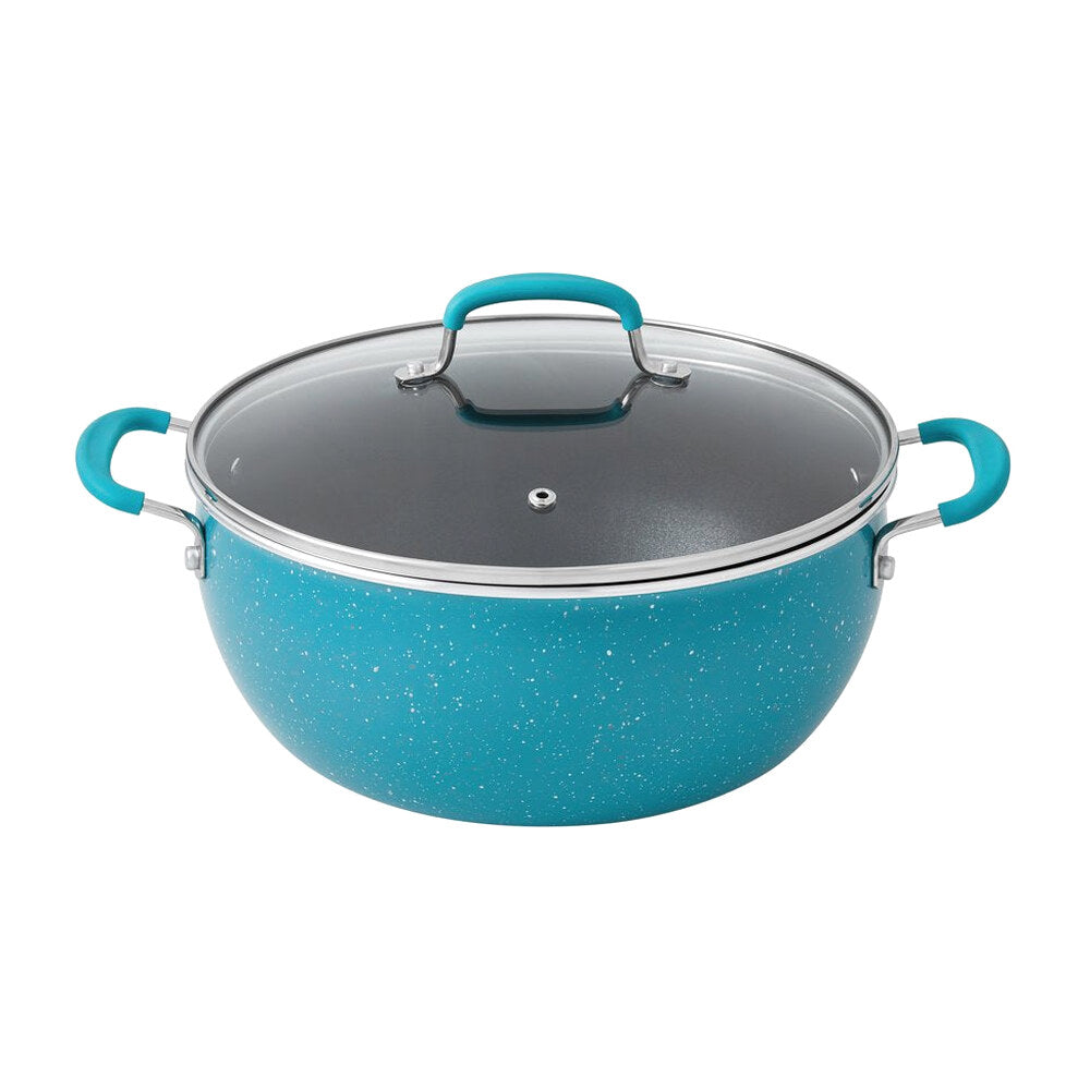 38-Piece Teal Cookware Set With Floral Design