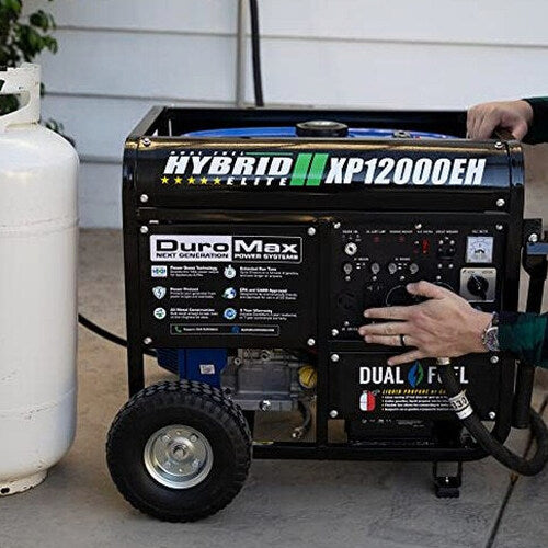 DuroMax Dual Fuel Generator 12,000W Gas/Propane, 457cc 4-Stroke Engine - XP12000EH