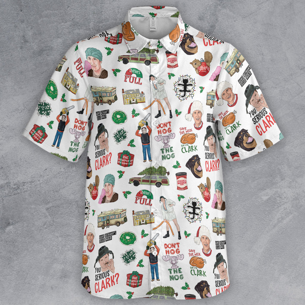 National Lampoon's Christmas Vacation Pattern Button Down Shirt