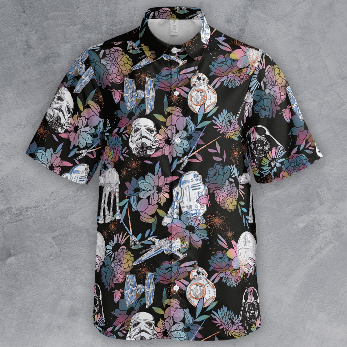 Floral Wars Dark Side Star Wars Pattern Button Down Shirt