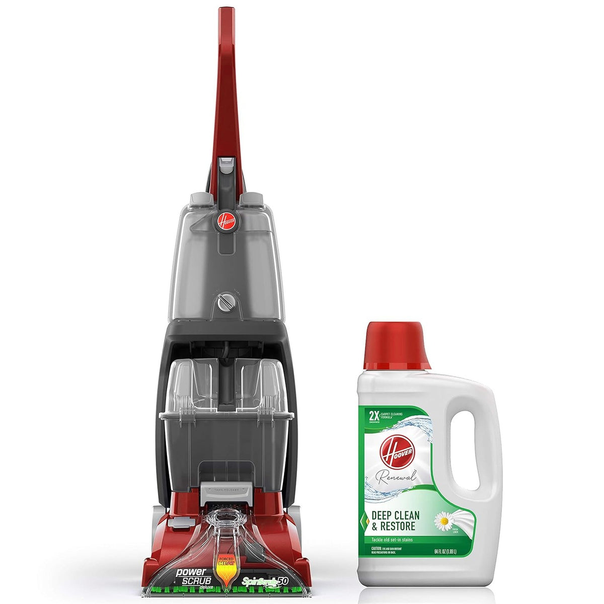 Hoover PowerScrub Deluxe Carpet Cleaner Machine With 64 oz Carpet Cleaner Solution - FH50150NC AH31924