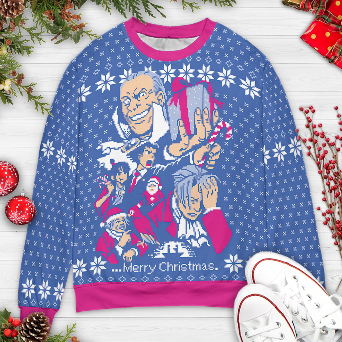 Turnabout Christmas ACE Attorney AOP Ugly Christmas Sweatshirt