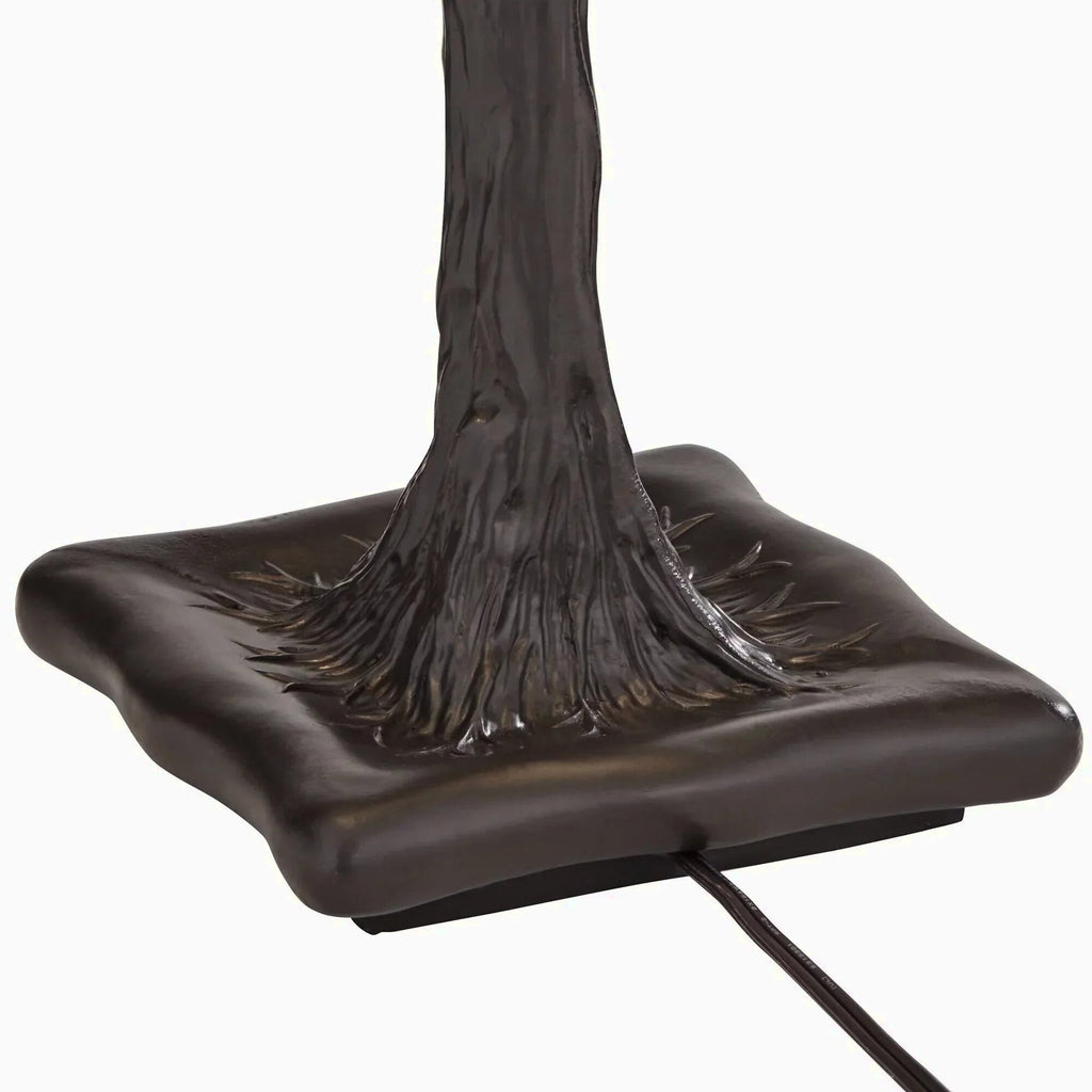 Robert Louis Tiffany Table Lamp 26 inch High Dark Bronze Cherry Blossom Stained Art Glass Shade