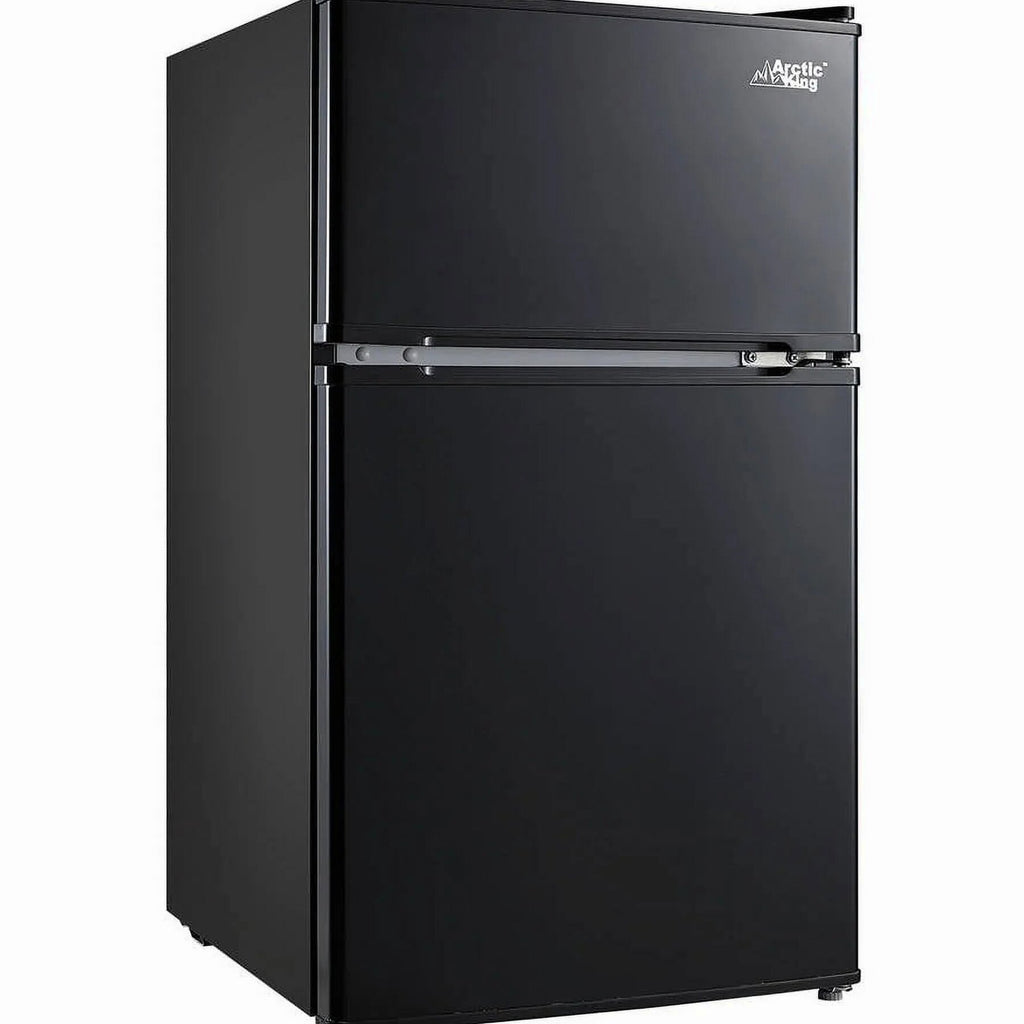 Arctic King Two-Door Mini Fridge With Freezer, 3.2 Cu. Ft., Stainless Steel