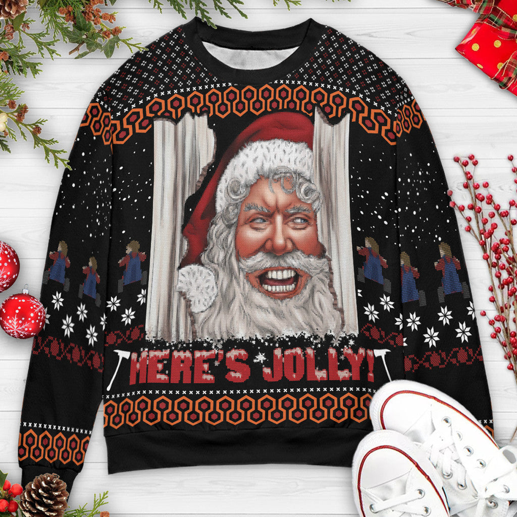 Here's Jolly Jack Nicholson The Shining Ugly Christmas Sweatshirt