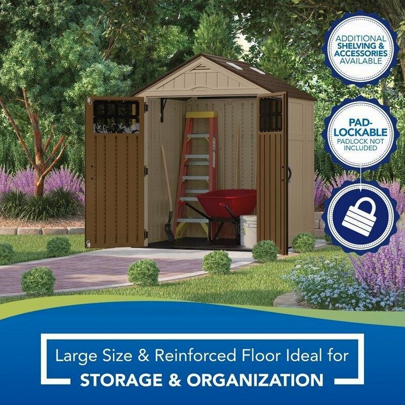 Suncast Resin Storage Shed 6 ft. 3 in. W x 5 ft. 6 in. D - BMS6510D
