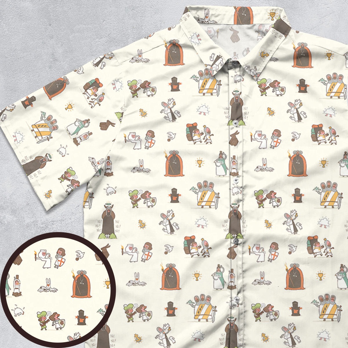 The Holy Grail Pattern Monty Python Button Down Button Down Shirt