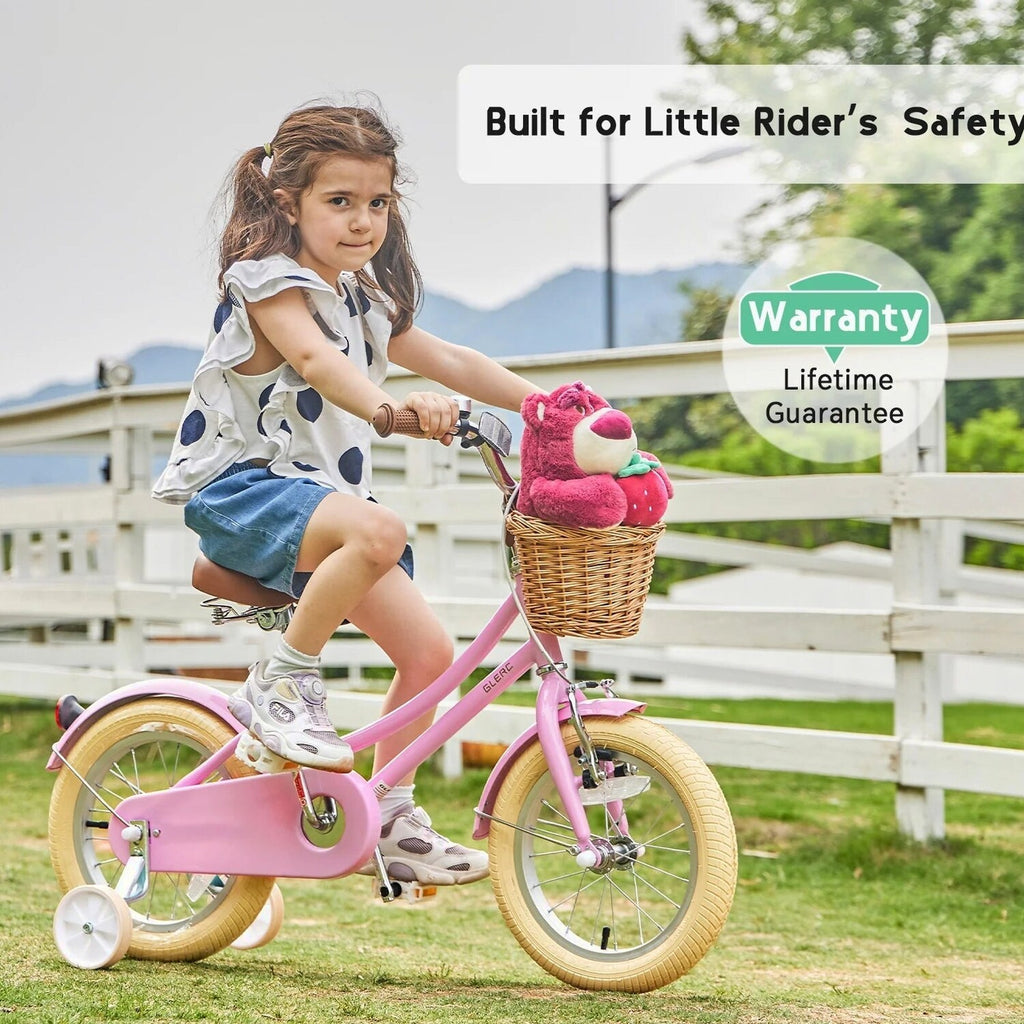 Glerc Girls' Kids' Bike, 12 inch, Pink, Ages 2-4 Years - Little Molly