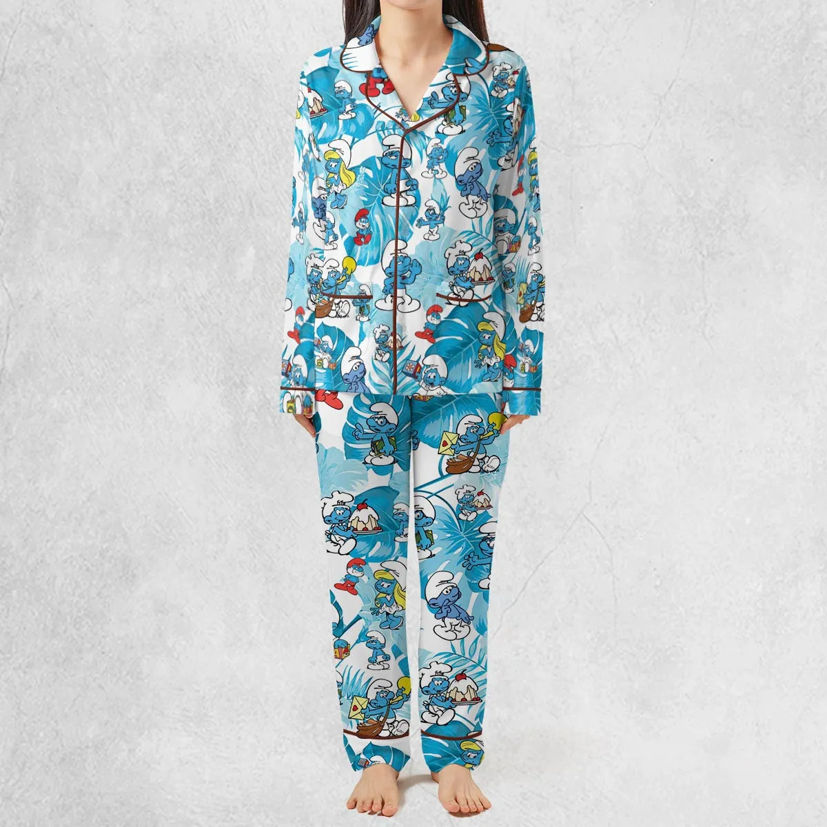 The Smurfs Pattern Pajamas Set