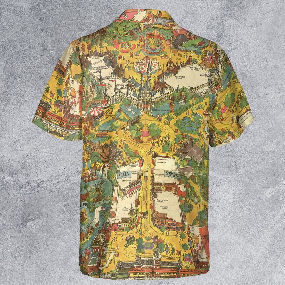 Disneyland Vintage Map- 80s 90s Button Down Shirt