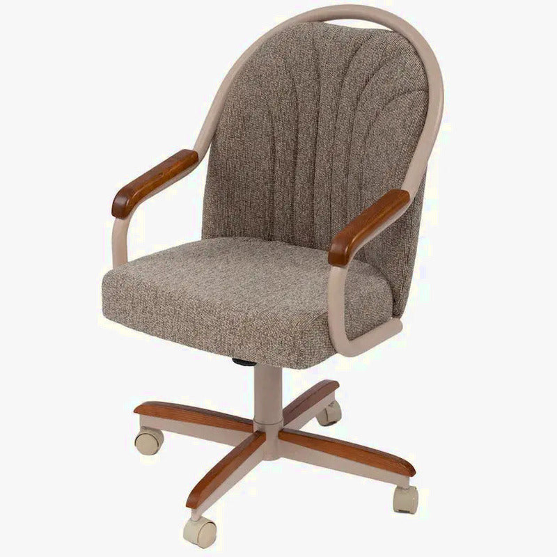 Swivel And Tilt Rolling Caster Chair With Cushioned Seat - Casual Dining Office Or Home Use